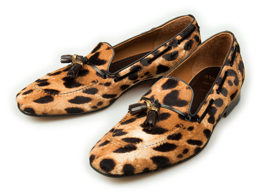 Tassel Loafers Animal Print