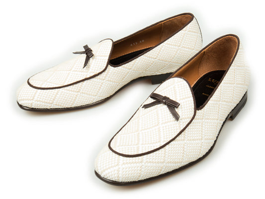 Pantofi Loafers Ivory cu fundă